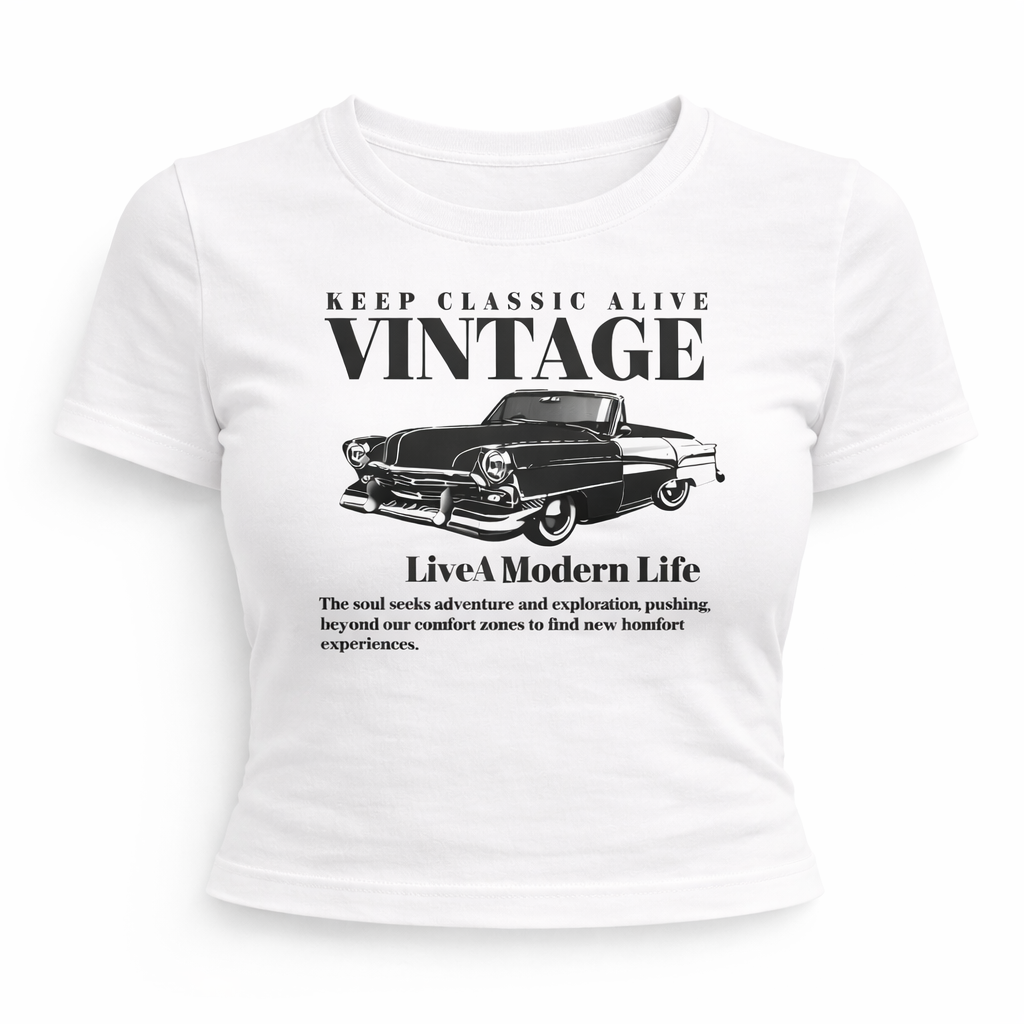 Vintage Car Crop Tee