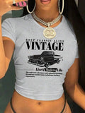 Vintage Car Crop Tee